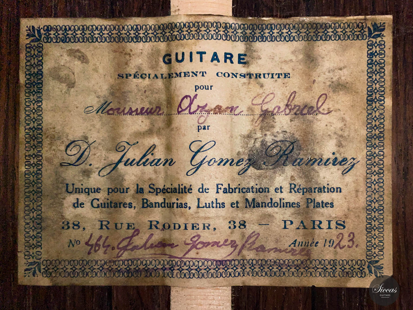 Julian Gomez Ramirez - 1923 No. 464