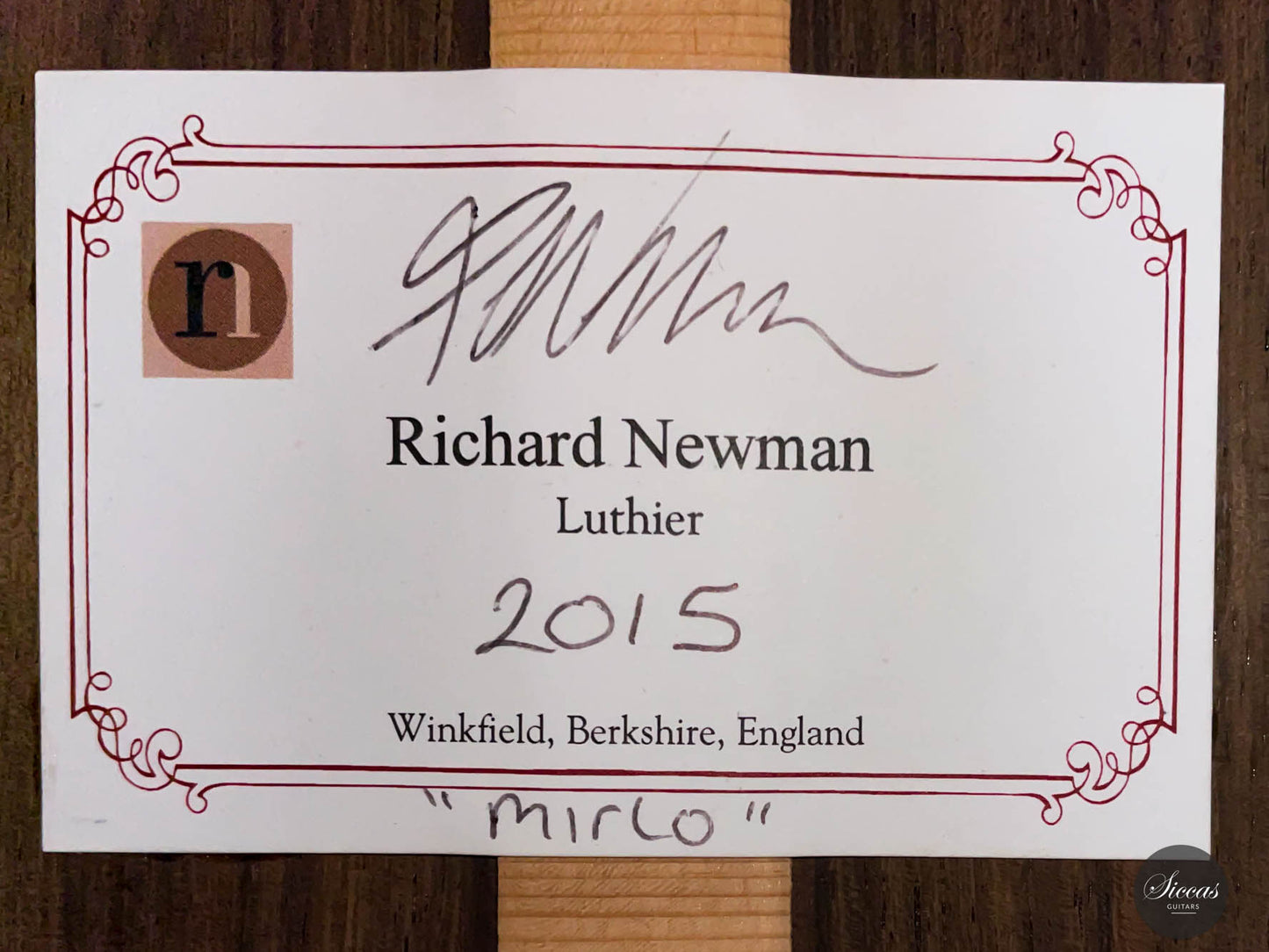 Richard Newman - 2015 "Mirlo"