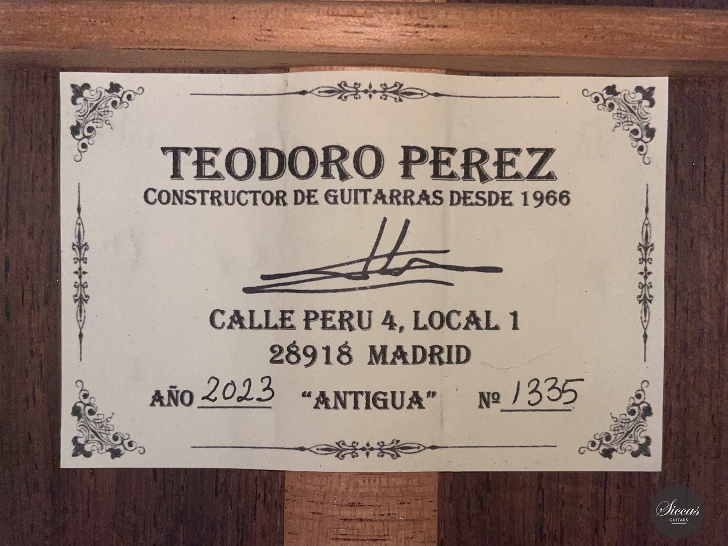 Teodoro Perez - 2023 Antigua No. 1335