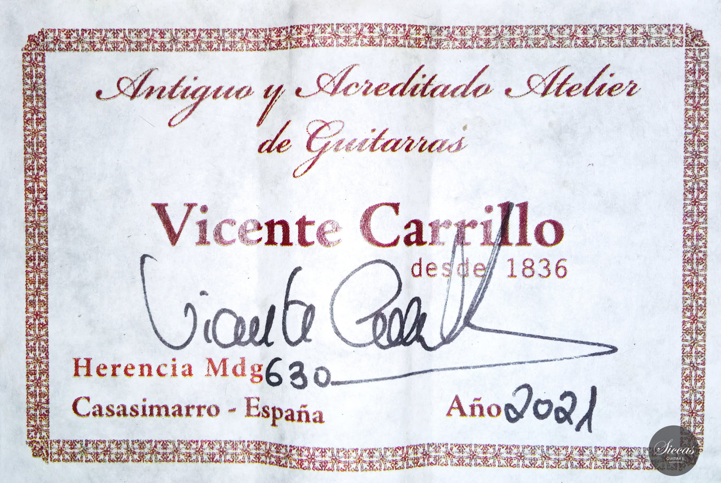 Vicente Carrillo - 2021 "Herencia Madagascar" 63 cm