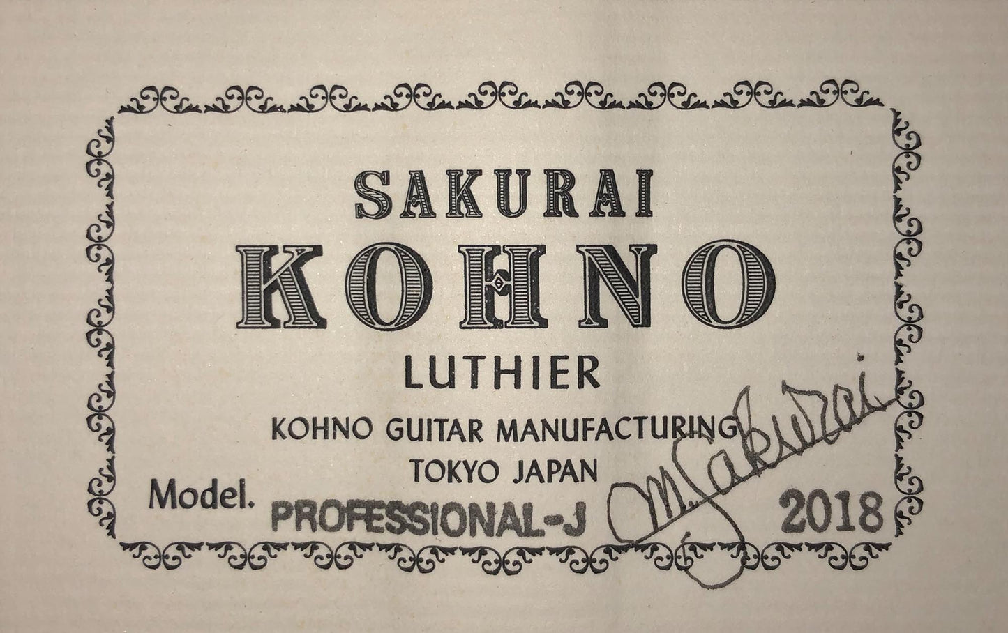 Sakurai Kohno - 2018 Professional J Zeder