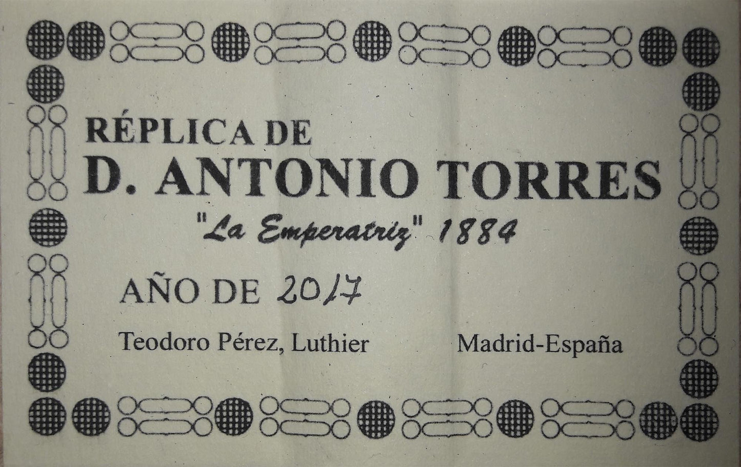 Teodoro Perez - "1884 Torres - La Emperatriz" 2017