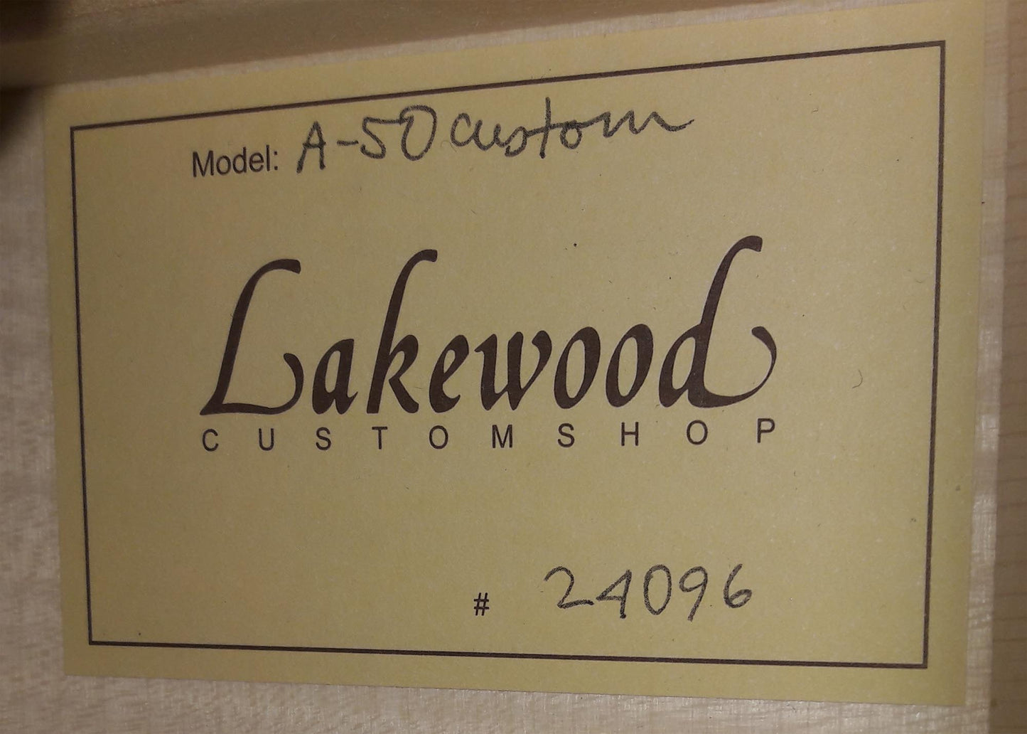 Lakewood - A50 Custom - 2014