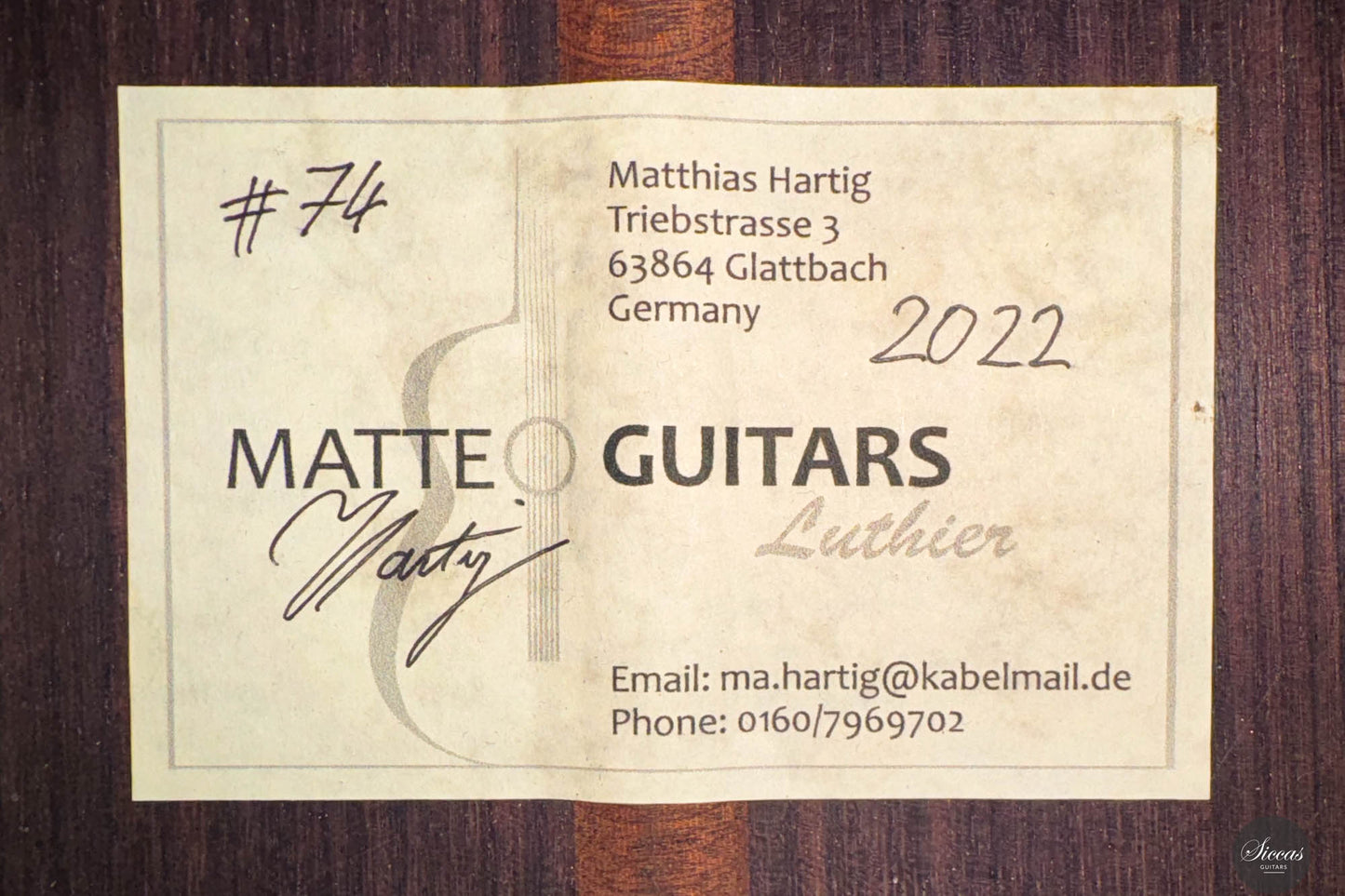 Matthias Hartig - 2024 "Torres" No. 84