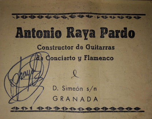 Antonio Raya Pardo — A Granada Master of Two Lineages