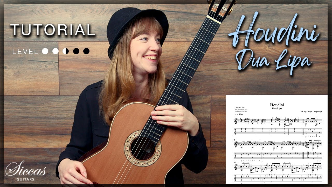 Houdini by Dua Lipa on Classical Guitar — Tutorial