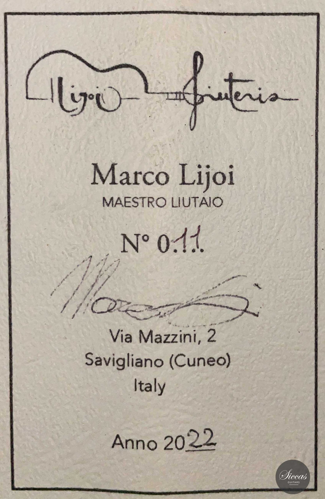 Marco Lijoi - 2022 No. 011