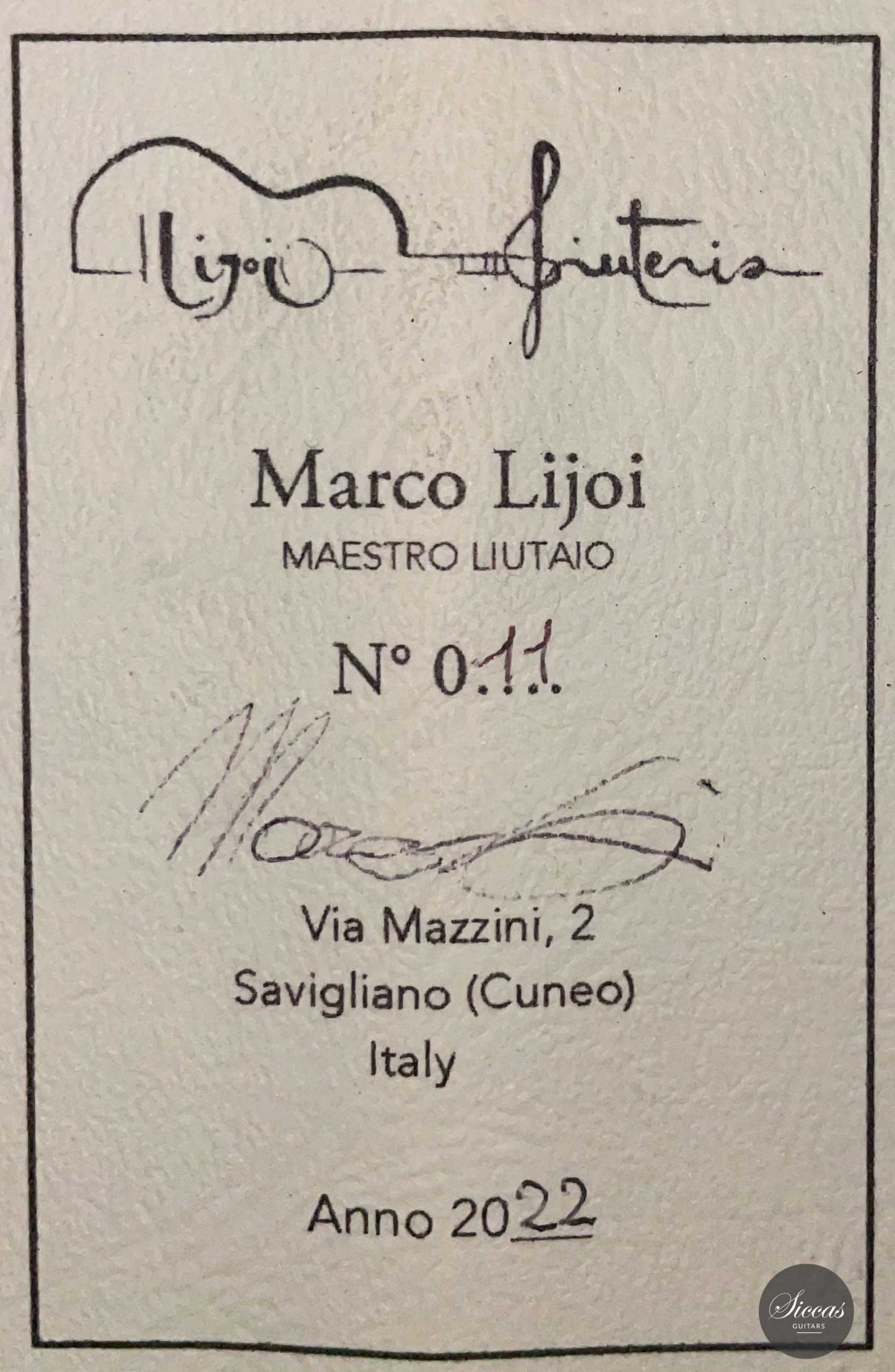 Marco Lijoi - 2022 No. 011